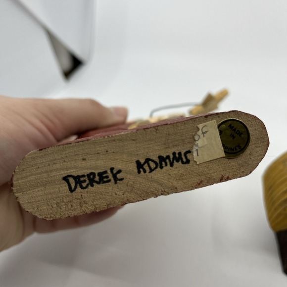 Carved Wood Nativity Folk Art‎ Hand Painted Signed Derek Adams Jesus Mary Joseph - Picture 6 of 12